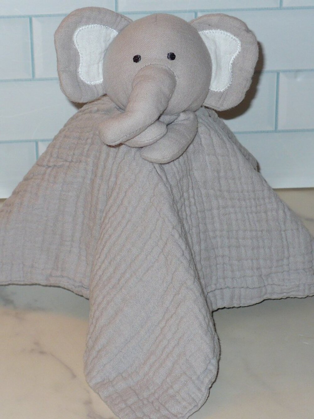 Carter's Child of Mine Gray Muslin Elephant Baby Security Blanket Lovey